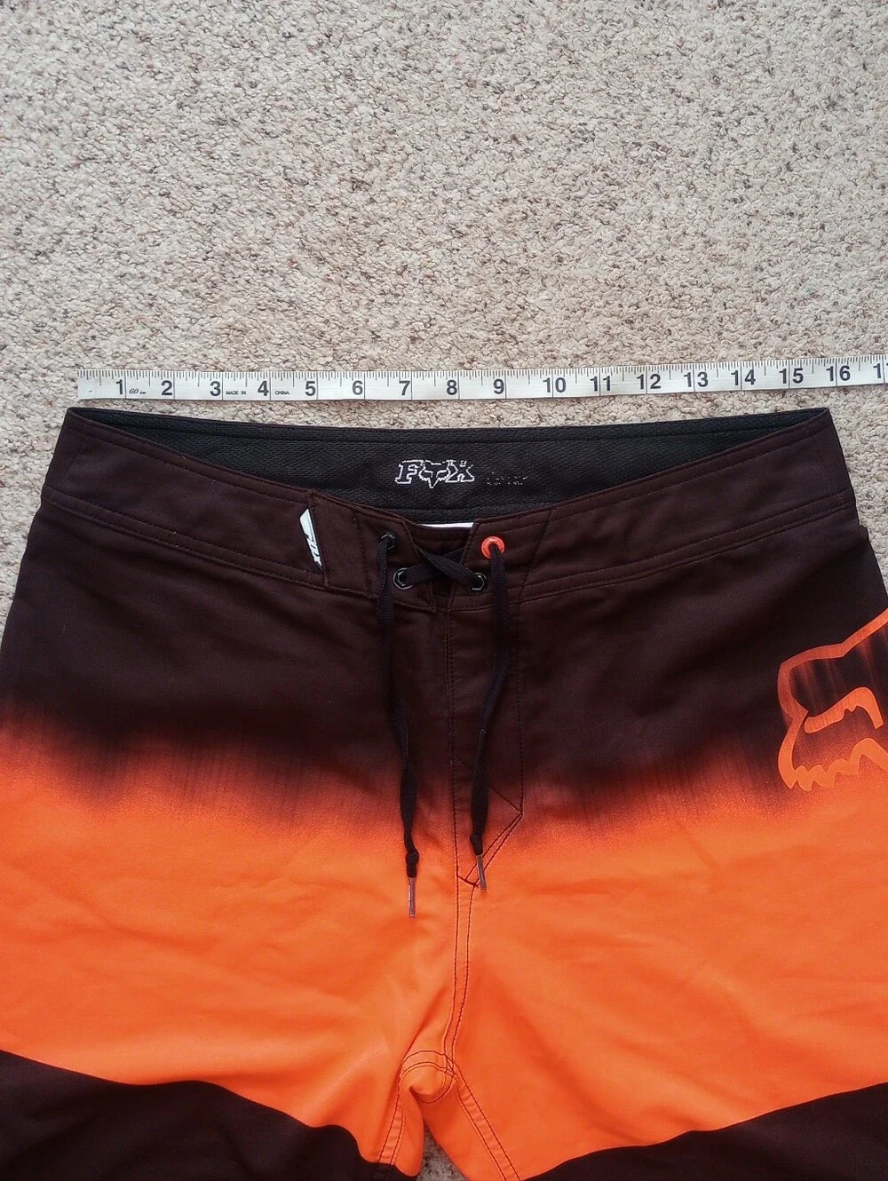 FOX Orange And Black Swim Trunks